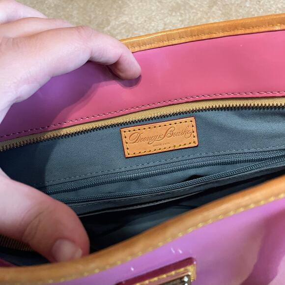 Dooney & Bourke Pink Patent Leather Tote Bag Designer Girly Glenda Purse GUC - Picture 10 of 11